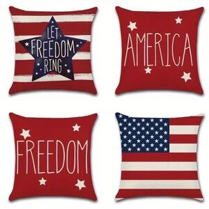 🇺🇸 Patriotic Throw Pillow Covers Let Freedom Ring / America / 
Freedom/ USA Flag